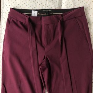 Brand New Berry Colored Trousers with Tie Belt- Banana Republic